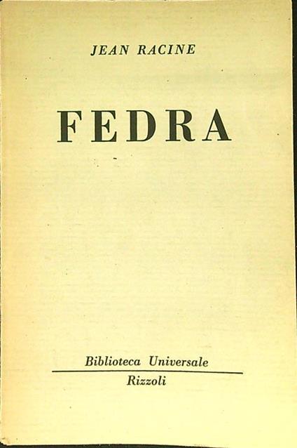 Fedra - Jean Racine - copertina
