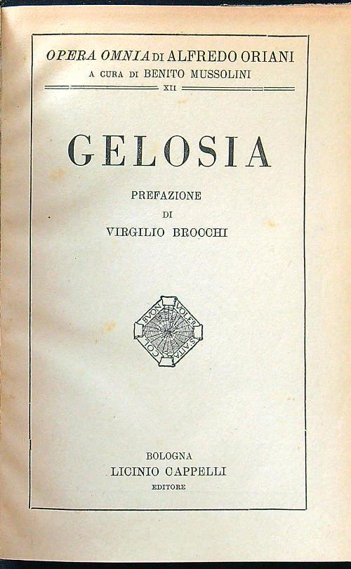 Gelosia - Alfredo Oriani - copertina