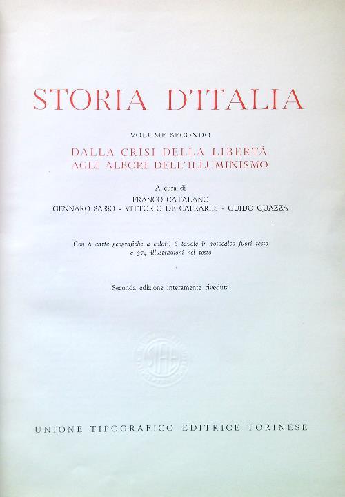 Storia d'Italia 2. Dalla crisi della libertà agli albori dell'illuminismo