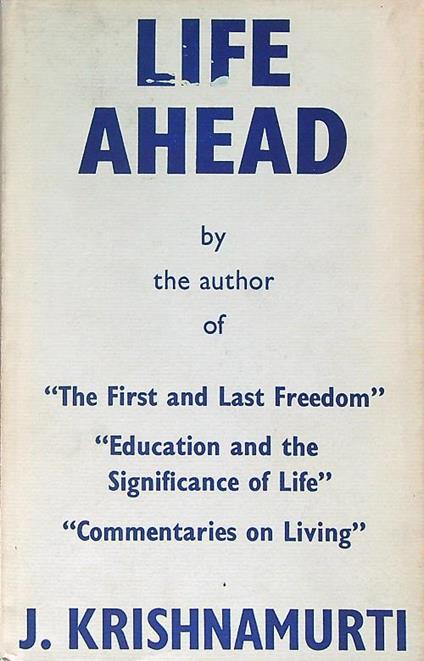 Life Ahead - Jiddu Krishnamurti - copertina