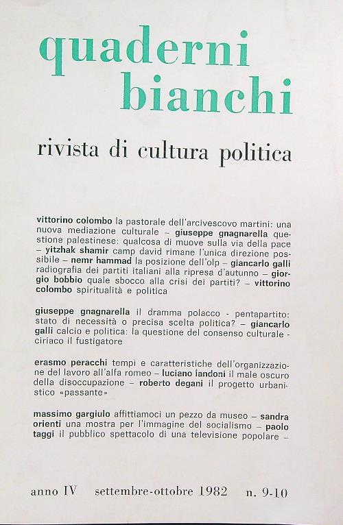 Quaderni bianchi 9-10/settembre-ottobre 1982 - copertina