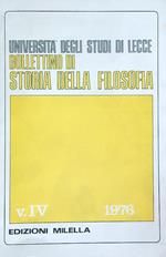 Bollettino di storia della filosofia dell'univ. degli studi di Lecce IV/1976