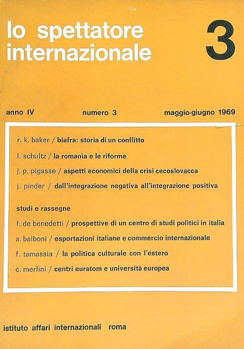 Lo spettatore internazionale 3/maggio-giugno 1969