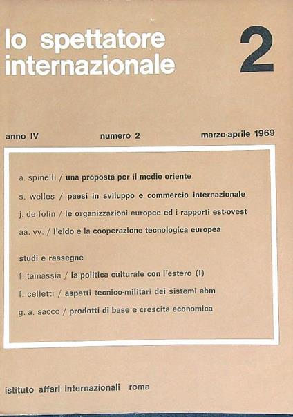 Lo spettatore internazionale 2/marzo-aprile 1969 - copertina