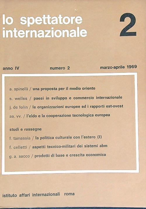 Lo spettatore internazionale 2/marzo-aprile 1969