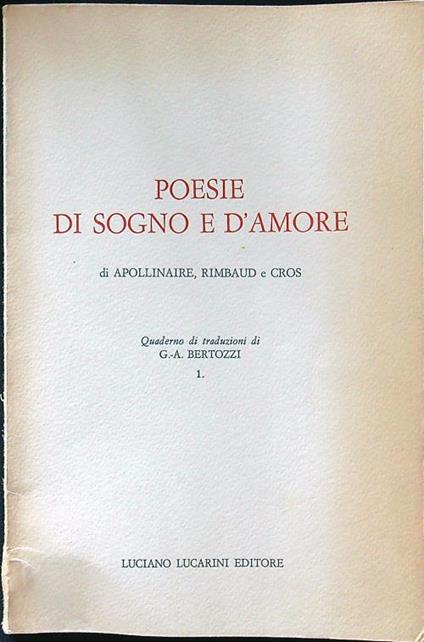 Poesie di sogno e d'amore - copertina