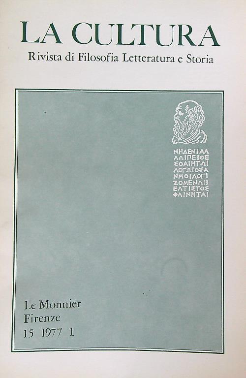 La cultura 1/1977 - copertina