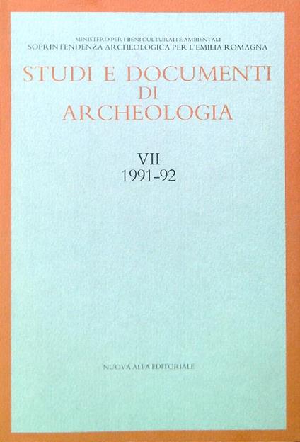 Studi e documenti di Archeologia VII/1991-92 - copertina