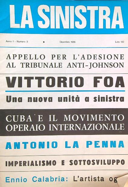 La sinistra 3/dicembre 1966 - copertina