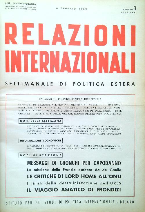 Relazioni Internazionali 1962/Vol. I