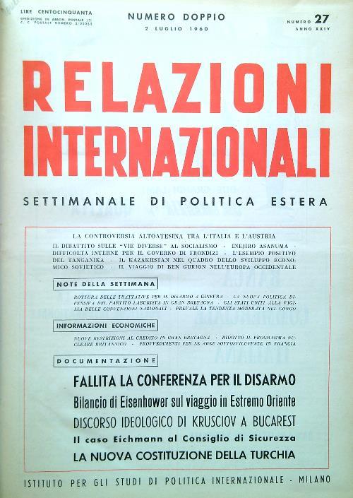 Relazioni Internazionali 1960/Vol. II - copertina
