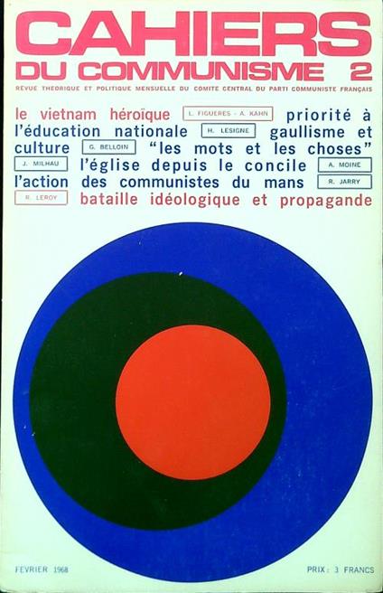Cahiers du communisme N. 2/Fevrier 1968 - copertina