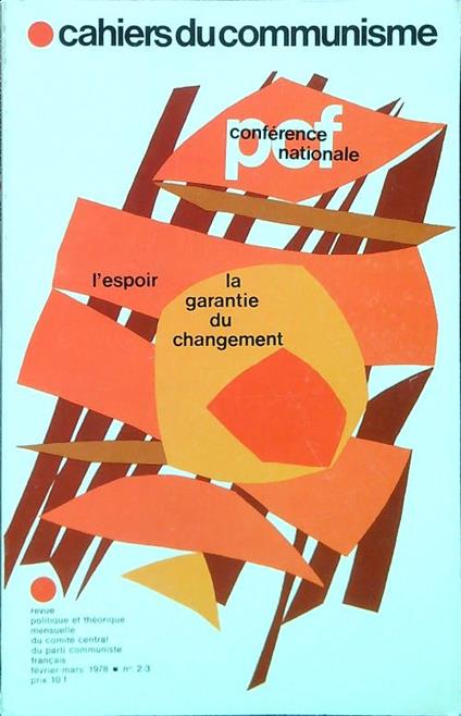 Cahiers du communisme N. 2-3/Feviers Mars 1978 - copertina