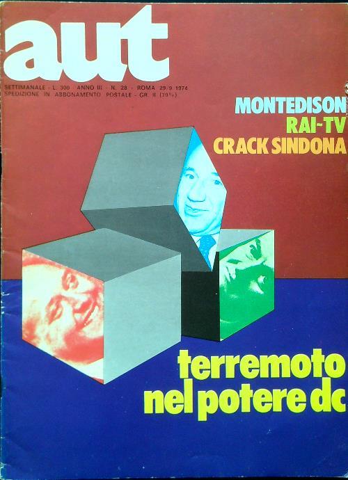 Aut N. 28 - 29 Settembre 1974 - copertina