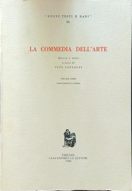 La commedia dell'arte vol VI - Vito Pandolfi - copertina