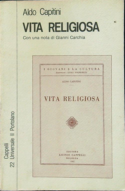Vita religiosa - Aldo Capitini - copertina