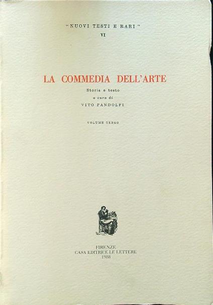 La commedia dell'arte vol. III - Vito Pandolfi - copertina