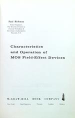 Characteristics and Operation of MOS Field-Effect Devices
