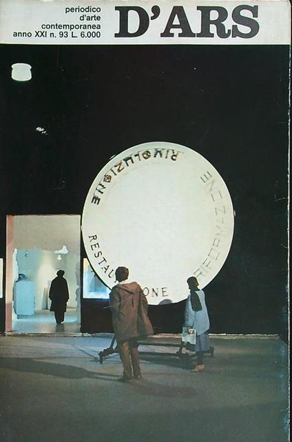 D'Ars. Anno XXI N. 93 - copertina