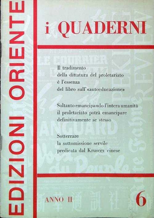 I Quaderni. Anno 2 - Numero 6/Giugno 1967 - copertina