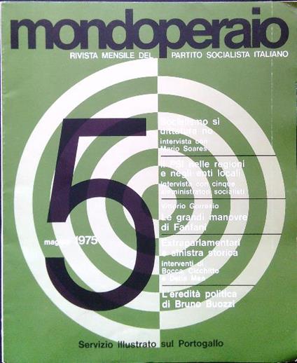 Mondoperaio - N. 5/Maggio 1975 - copertina
