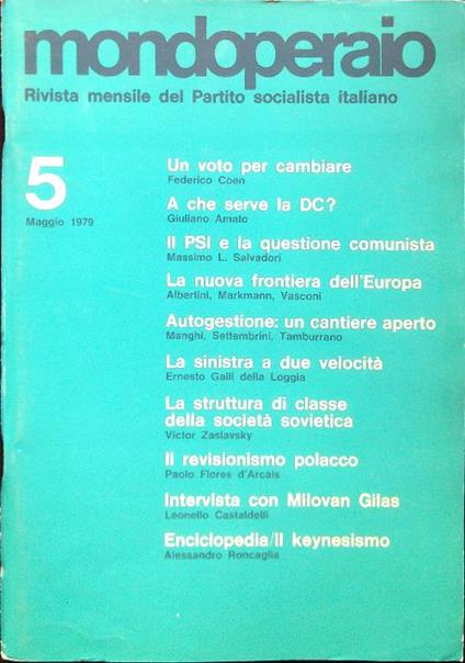 Mondoperaio - N. 5/Maggio 1979 - copertina