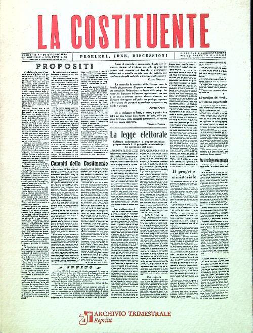 La Costituente. Problemi - Idee - Discussioni (1945-1946) - copertina