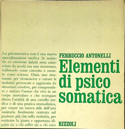 Elementi di psicosomatica - Ferruccio Antonelli - copertina