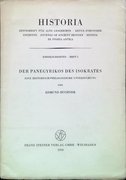 Historia - Zeitschrift fur alte geschichte - Einzelschriften Heft 2 - copertina