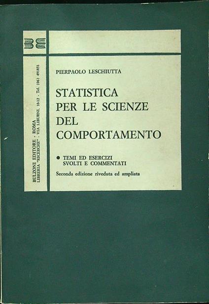 Statistica per le scienze del comportamento - Pierpaolo Leschiutta - copertina