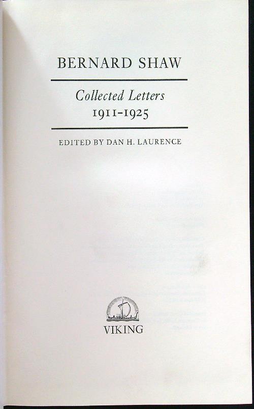 Collected letters 1911-1925 - Bernard Shaw - copertina