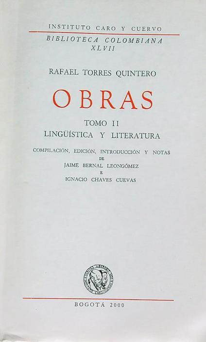 Obras. Tomo II - Rafael Quintero - copertina
