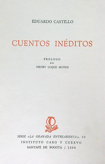 Cuentos ineditos - Eduardo Castillo - copertina