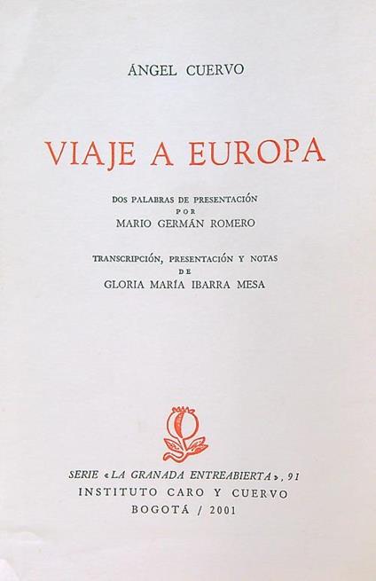 Viaje a Europa - Angel Cuervo - copertina
