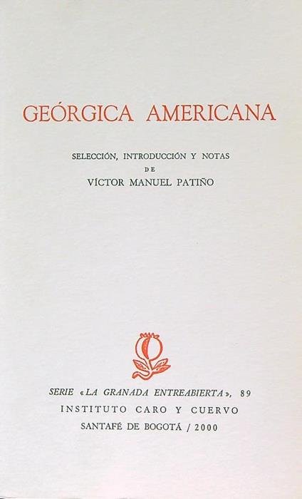 Georgica Americana - Victor Patino - copertina