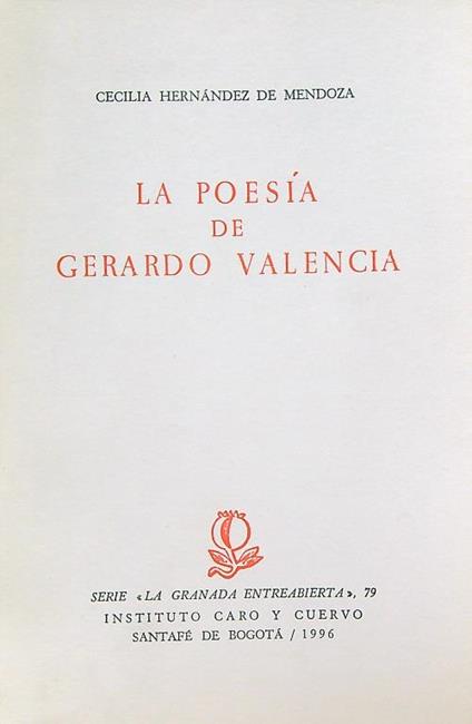 La poesia de Gerardo Valencia - copertina