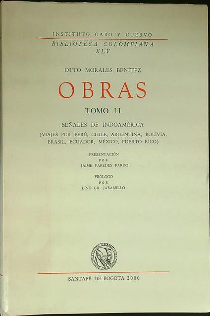 Obras tomo II - Otto Morales Benitez - copertina