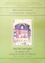 Libri e Riviste d'Italia Atti del convegno In difesa dei traslocatori di parole
