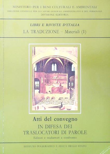 Libri e Riviste d'Italia Atti del convegno In difesa dei traslocatori di parole - copertina