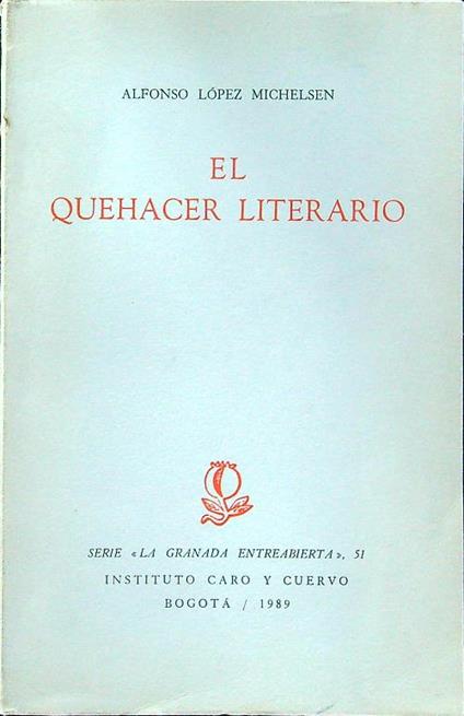 El quehacer literario - copertina