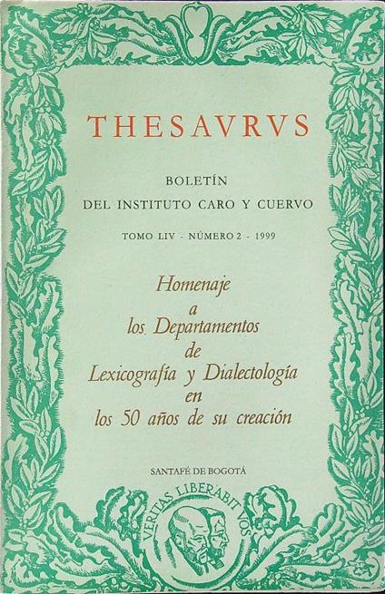 Thesaurus tomo LIV numero 2 1999 - copertina