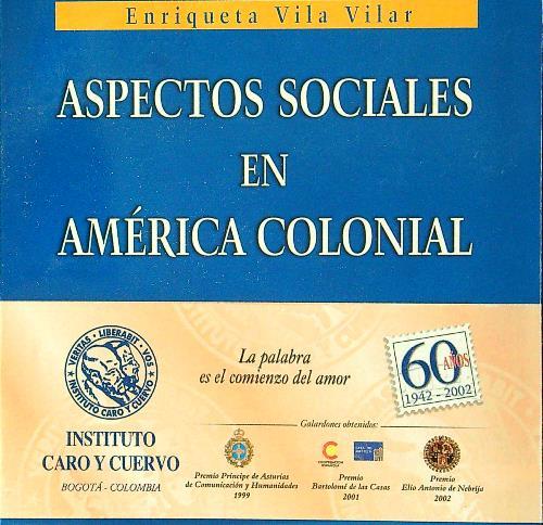 Aspctos sociales en America colonial - copertina
