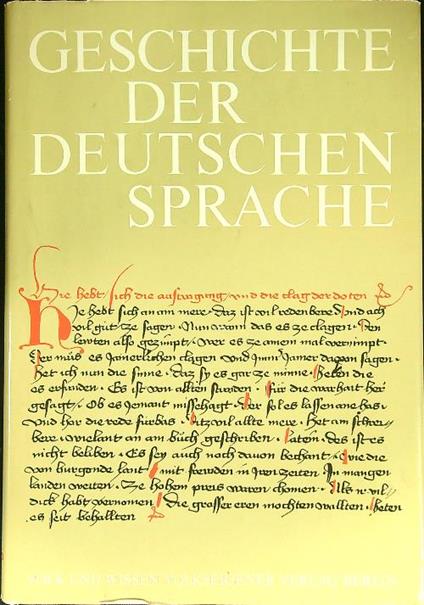 Geschichte der deutschen sprache - Wilhelm Schmidt - copertina