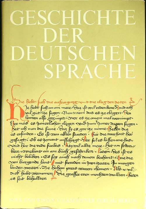 Geschichte der deutschen sprache - Wilhelm Schmidt - copertina