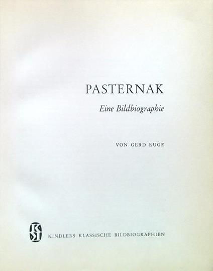 Pasternak. Eine Bildbiographie - copertina