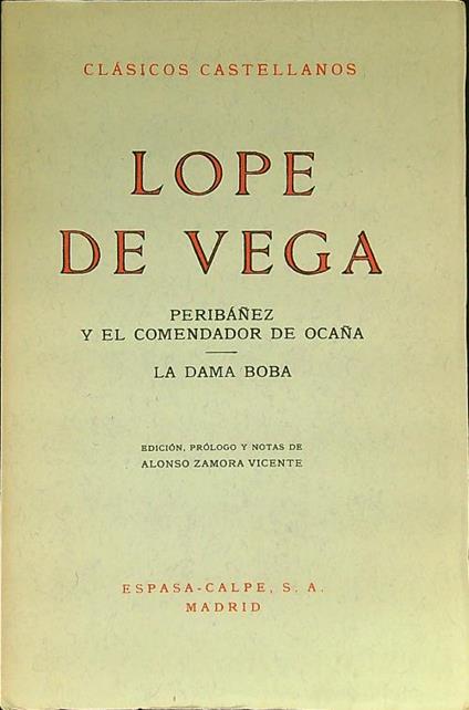 Peribanez y el comendador de Ocana - La dama Boba - Lope de Vega - copertina