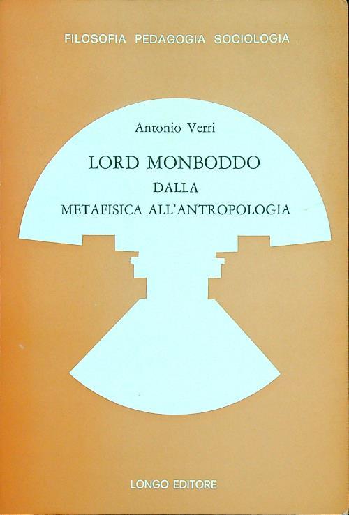 Lord Monboddo dalla metafisica all'antropologia - Antonio Verri - copertina