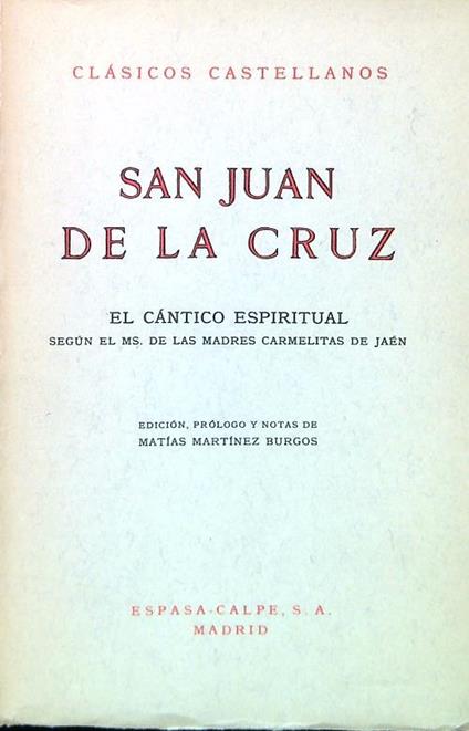 El cantico espiritual - copertina