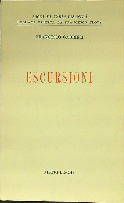 Escursioni - Francesco Gabrieli - copertina