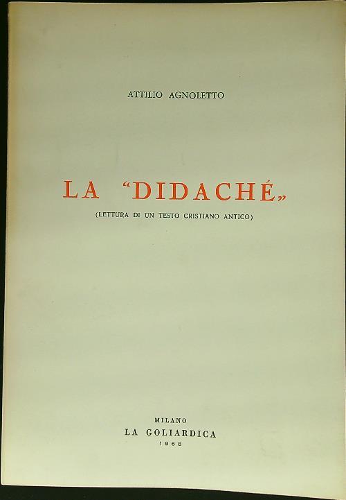 La didachè - Attilio Agnoletto - copertina